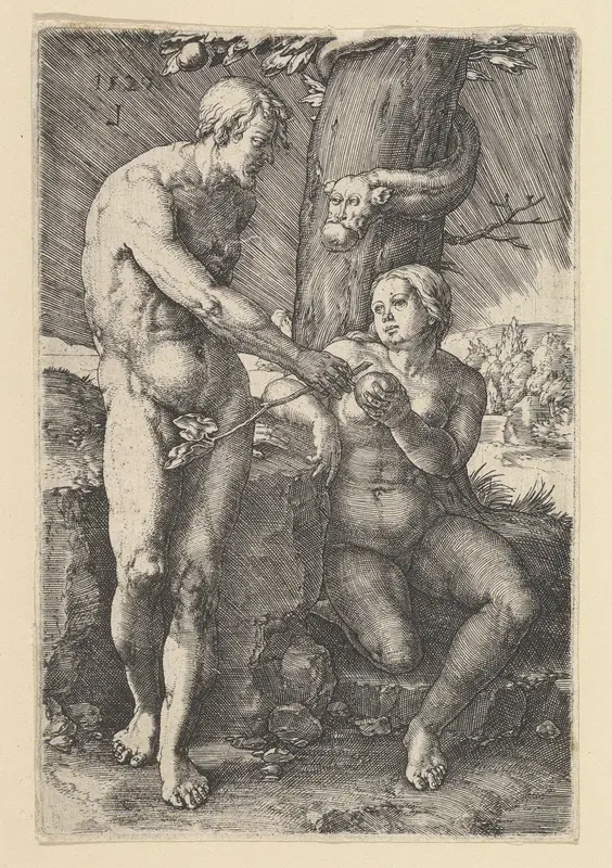 Sin of Adam and Eve Wall Art by Lucas van Leyden - High-Resolution Digital Print