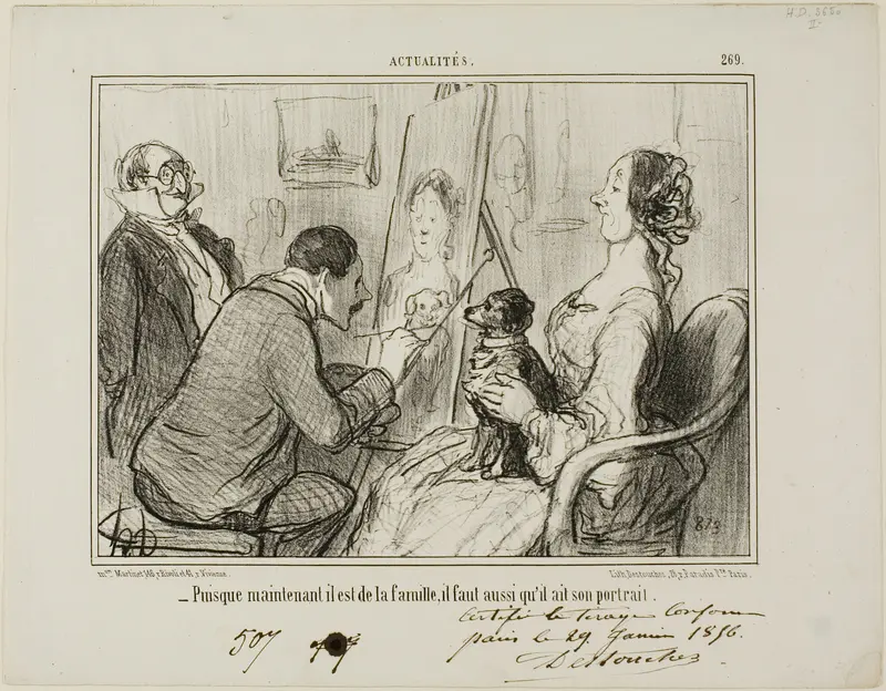 "- Since he is now part of the family, he must also have his portrait taken", plate 269 from Actualités