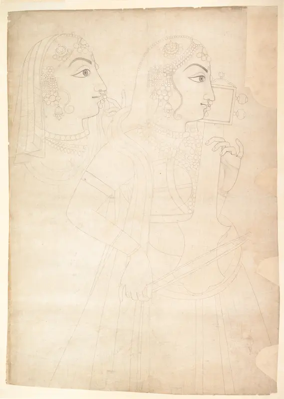 Singer and Sarinda Player Wall Art by Sahib Ram - High-Resolution Digital Print