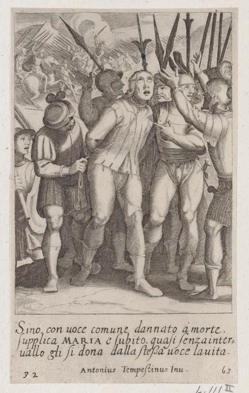 Sino, from Scelta d'Alcuni Miracoli e Grazie della Santissima Nunziata di Firenze (Selection of Some Miracles and Graces that Occurred in the Church of the Annunziata in Florence) Wall Art by Jacques Callot - High-Resolution Digital Print