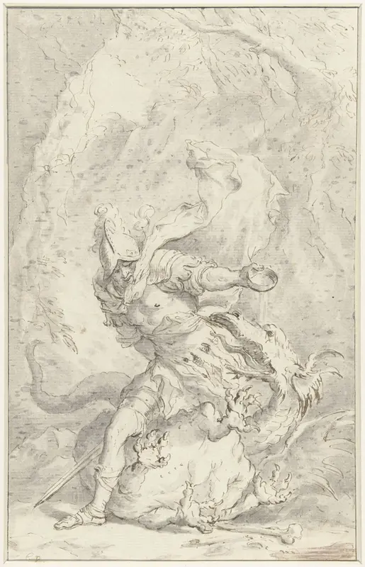 Sint Joris verslaat de draak Wall Art by Unknown - High-Resolution Digital Print