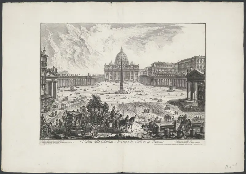 Sint-Pietersplein met de Sint-Pietersbasiliek te Vaticaanstad Wall Art by Unknown - High-Resolution Digital Print