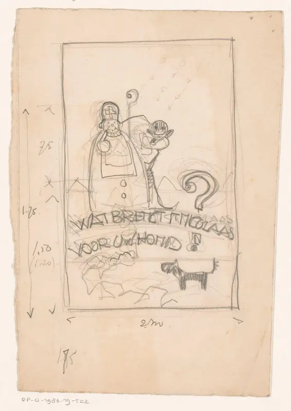 Sinterklaas en Piet met een hond Wall Art by Reinier Willem Petrus de Vries (1874-1953) - High-Resolution Digital Print