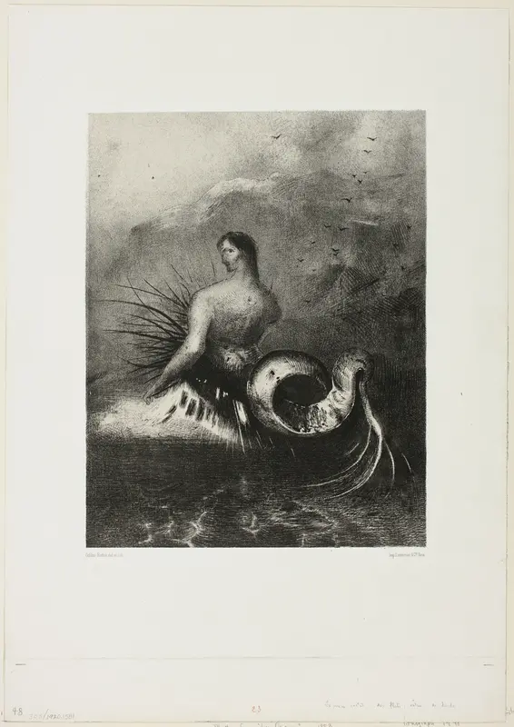Siren Coming out of the Waves, Dressed in Flames, plate 4 of 8 from "Les Origines"