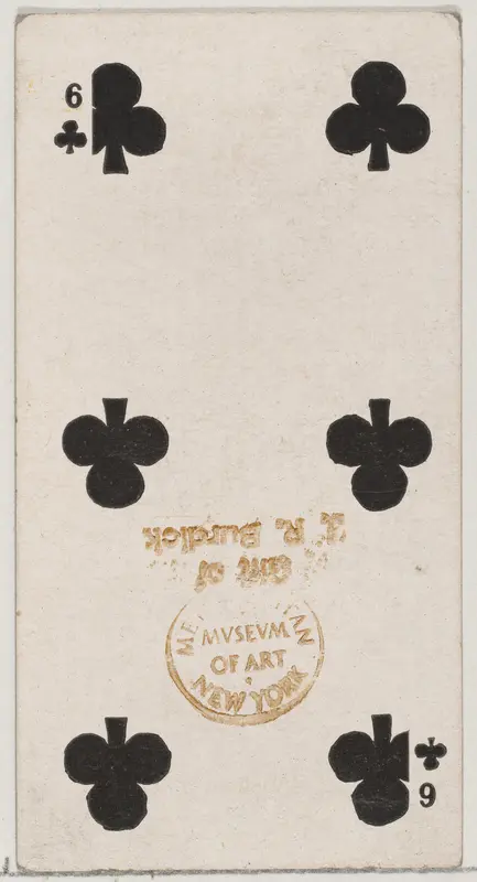 Six Clubs (black), from the Playing Cards series (N84) for Duke brand cigarettes Wall Art by W. Duke, Sons & Co. - High-Resolution Digital Print
