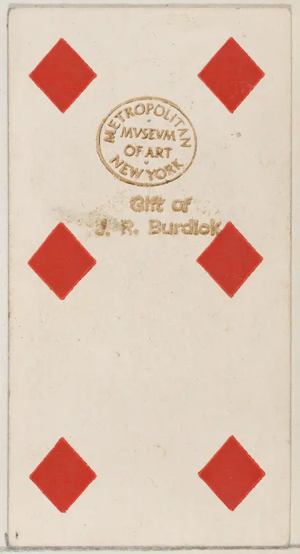 Six Diamonds, from the Playing Cards series (N84) to promote Turkish Cross-Cut Cigarettes for W. Duke, Sons and Co. Wall Art by W. Duke, Sons & Co. - High-Resolution Digital Print