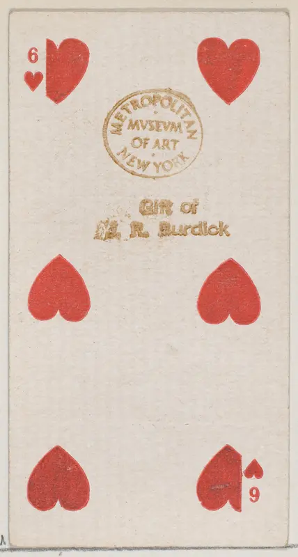 Six Hearts (red), from the Playing Cards series (N84) for Duke brand cigarettes Wall Art by W. Duke, Sons & Co. - High-Resolution Digital Print