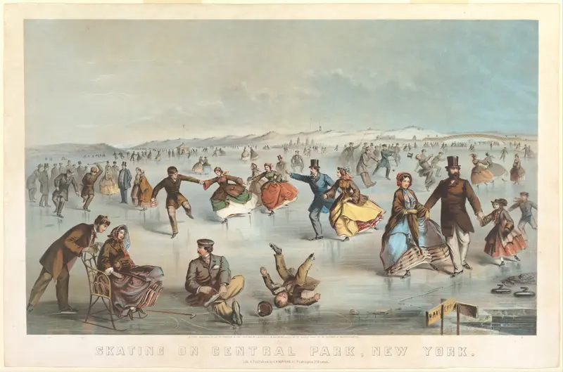 Skating in Central Park, New York Wall Art by Winslow Homer - High-Resolution Digital Print