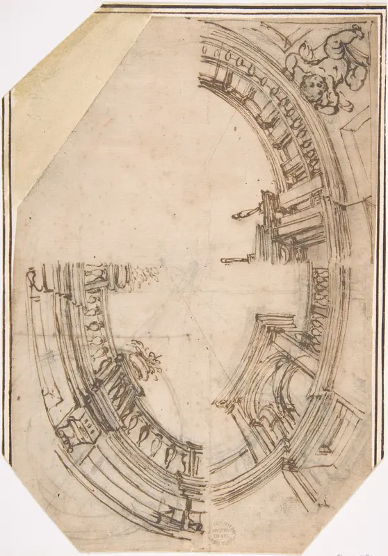 Sketch for a Ceiling Wall Art by Anonymous, Italian, 16th century - High-Resolution Digital Print
