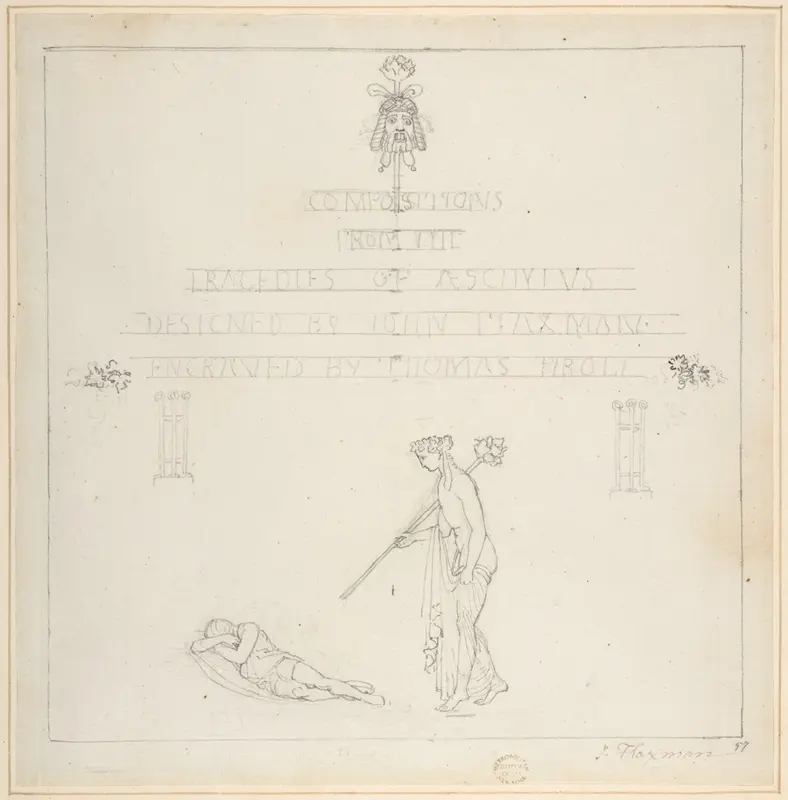 Sketch for the Title-Page of an Edition of Aeschylus Wall Art by John Flaxman - High-Resolution Digital Print