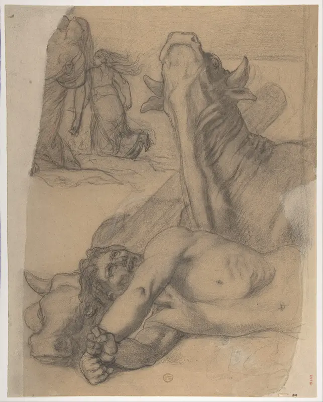 Sketch for War, painting in the Museum of Picardy at Amiens Wall Art by Pierre Puvis de Chavannes - High-Resolution Digital Print