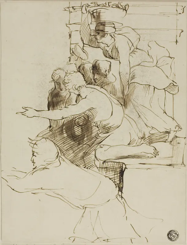 Sketch from the Escurial Wall Art by David Wilkie - High-Resolution Digital Print