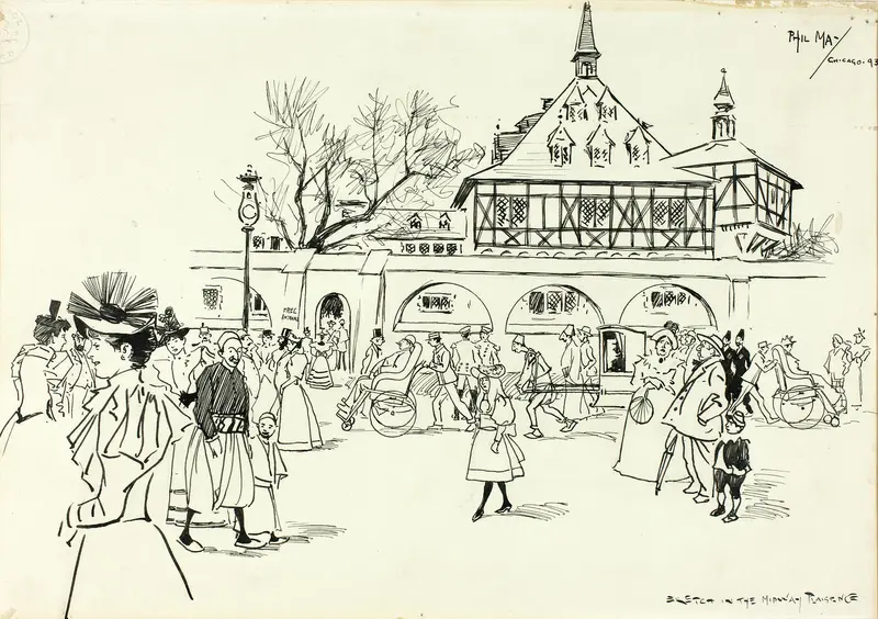 Sketch in the Midway Plaisance Wall Art by Philip William May - High-Resolution Digital Print