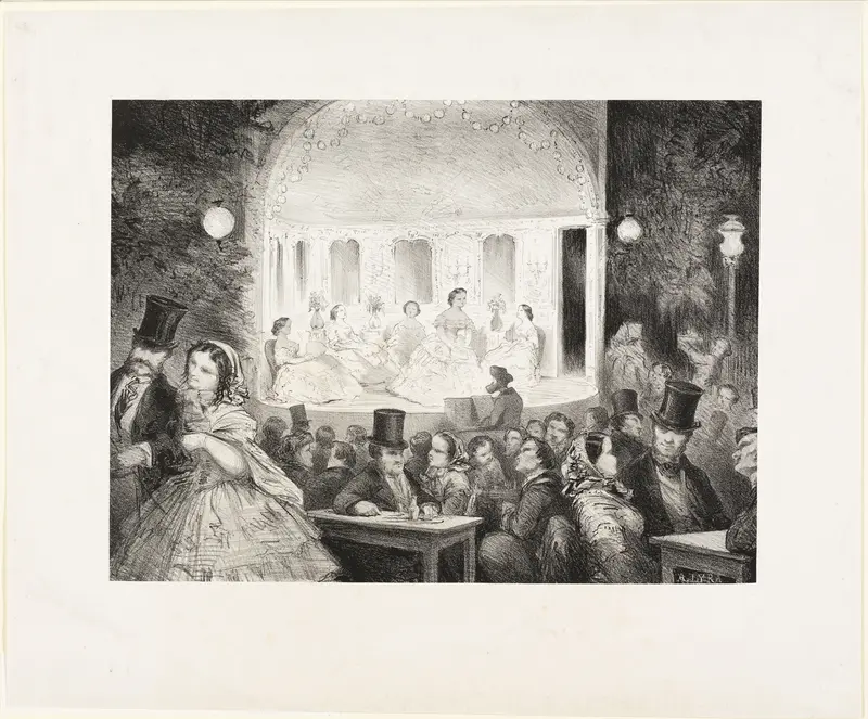 Sketch of a Café-Concert on the Rue Madame Wall Art by Antoine Gustave Droz - High-Resolution Digital Print