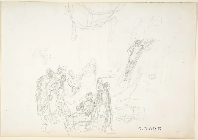 Sketch of a Draper's or Upholsterer's Shop Wall Art by Gustave Doré - High-Resolution Digital Print