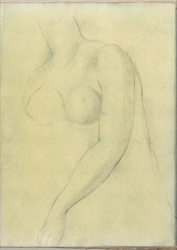 Sketch of a female nude resembling the Medici Venus (Smaller Italian sketchbook, leaf 19 recto) Wall Art by Joseph Wright (Wright of Derby) - High-Resolution Digital Print