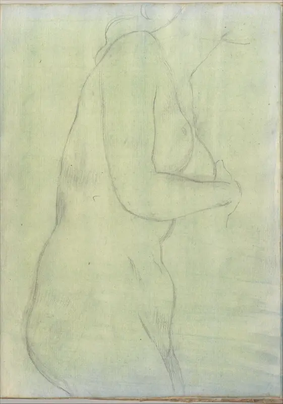 Sketch of a female nude resembling the Medici Venus (Smaller Italian sketchbook, leaf 20 recto) Wall Art by Joseph Wright (Wright of Derby) - High-Resolution Digital Print