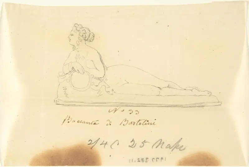 Sketch of a statue: Bacchante by Bartolini Wall Art by John Gibson - High-Resolution Digital Print