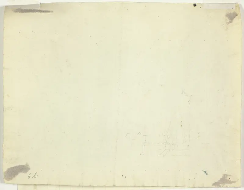 Sketch of Arched Entry to a Terrace Wall Art by Pierre Antoine Mongin - High-Resolution Digital Print