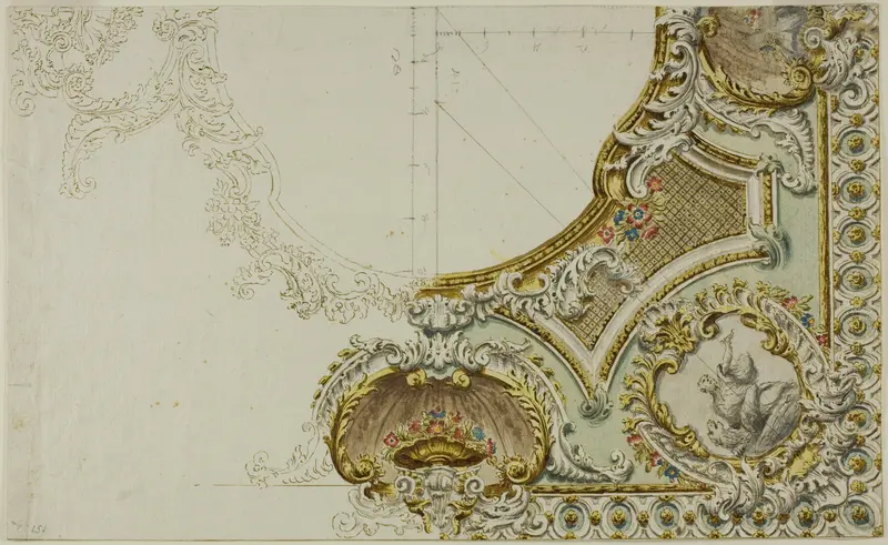 Sketch of Ceiling Decoration Wall Art by Unknown Italian - High-Resolution Digital Print