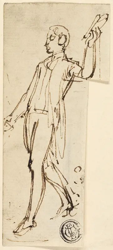 Sketch of Standing Man with Uplifted Arm Wall Art by Thomas Stothard - High-Resolution Digital Print