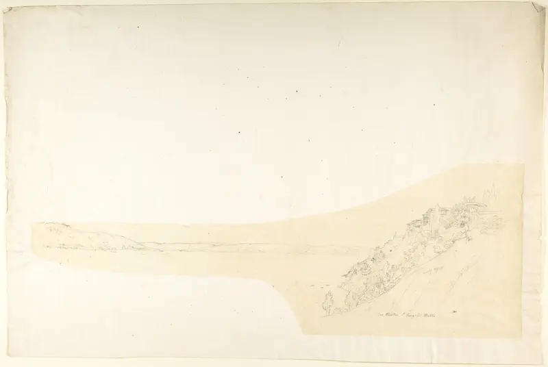 Sketch of the Monastery of St. George Chalkis Wall Art by Franz von Hauslab the Younger - High-Resolution Digital Print