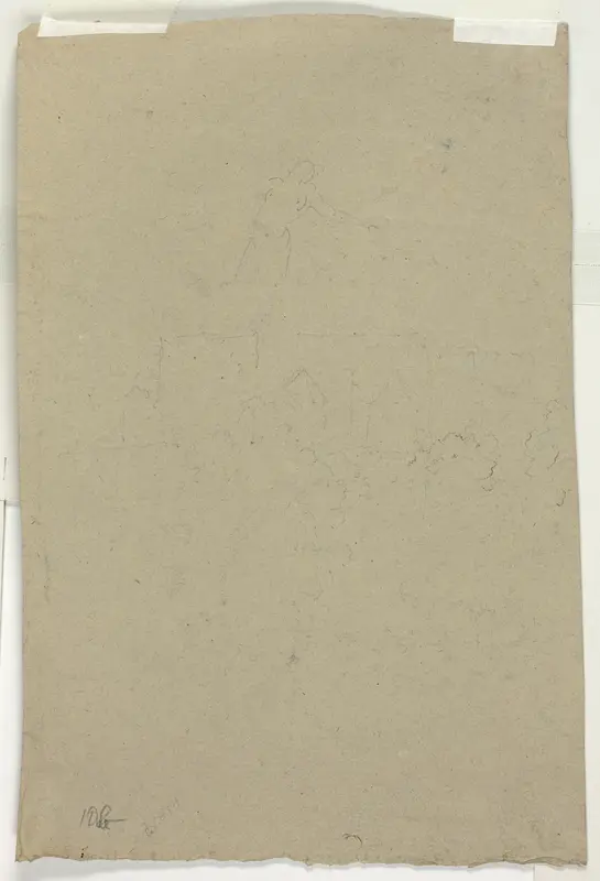 Sketch of Treetops and Figure Wall Art by Pierre Antoine Mongin - High-Resolution Digital Print