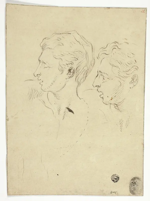 Sketch of Two Men Turning Left Wall Art by Unknown artist - High-Resolution Digital Print