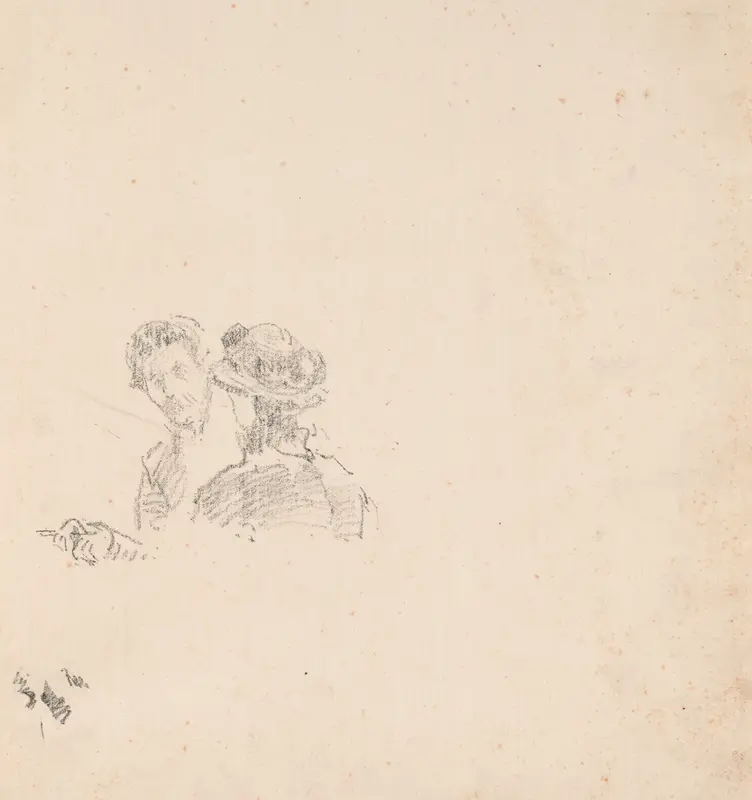 Sketch: Self-Portrait with Miss R. Birnie Philip