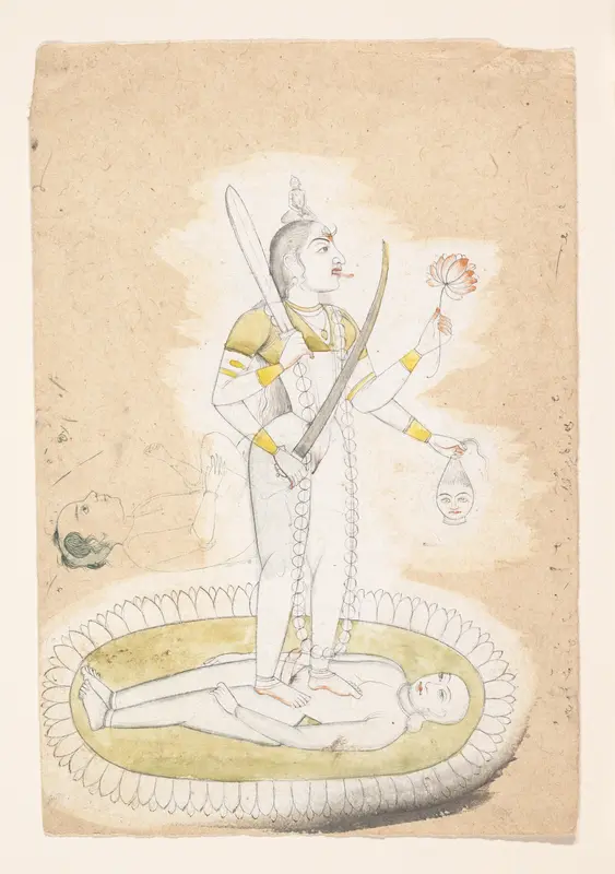Sketch with Kali and a Young Boy Wall Art by Unknown - High-Resolution Digital Print