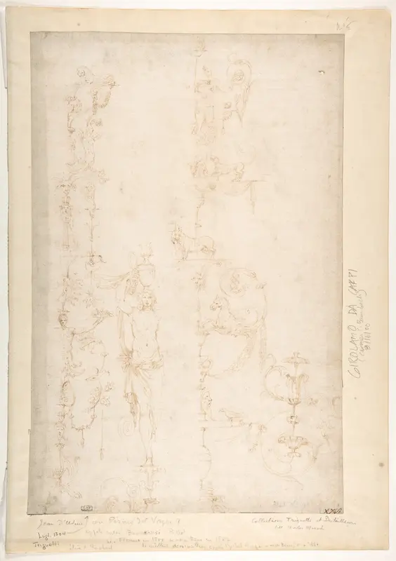 Sketches for Grotesque Wall Decorations Wall Art by Girolamo da Carpi (Girolamo Sellari) - High-Resolution Digital Print