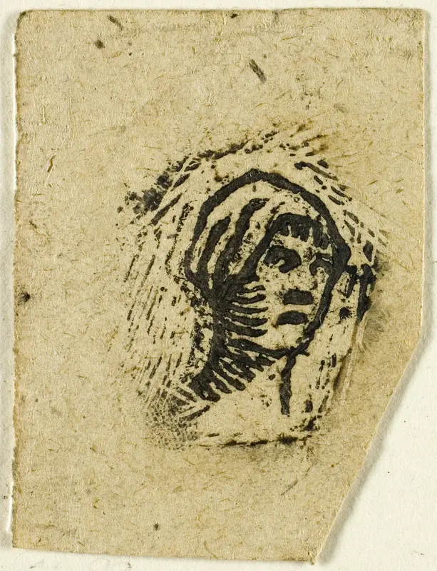 Sketches, Fragment: Head of a Woman Wearing a Kerchief Wall Art by Jean François Millet - High-Resolution Digital Print