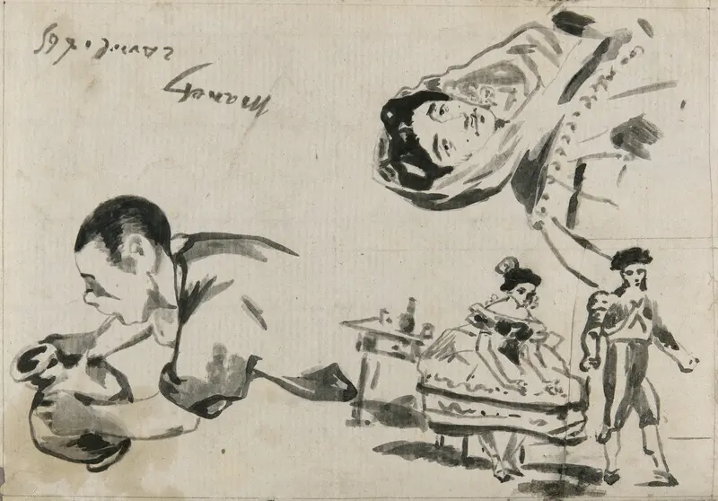 Sketches from “The Gypsies,” “The Spanish Ballet,” and “Lola de Valence” for “L’Autographe au Salon de 1865”