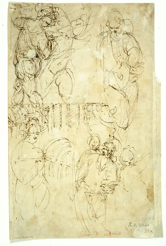 Sketches of Figures Wall Art by Battista Franco - High-Resolution Digital Print