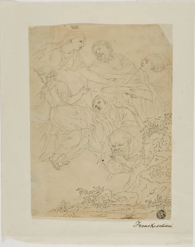 Sketches of Figures, Landscape Wall Art by Marco Antonio Franceschini - High-Resolution Digital Print