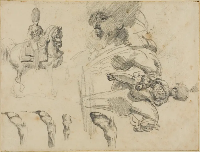 Sketches of Horses, Soldiers, and Hooves