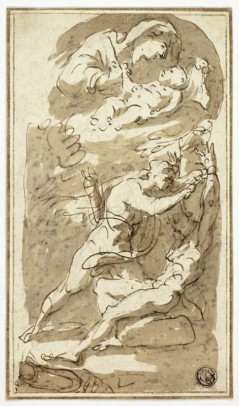 Sketches of Madonna and Child, Flaying of Marsyas Wall Art by Style of Gaspare Diziani - High-Resolution Digital Print