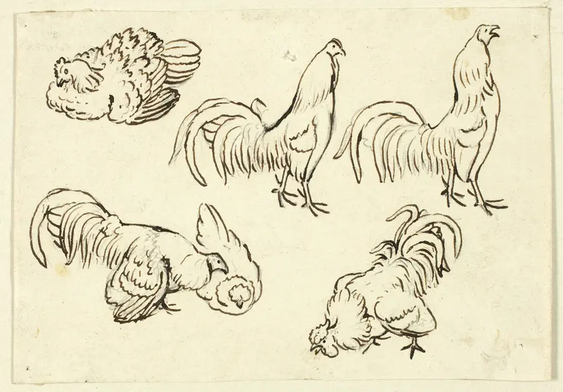 Sketches of Poultry Wall Art by Henry Stacy Marks - High-Resolution Digital Print