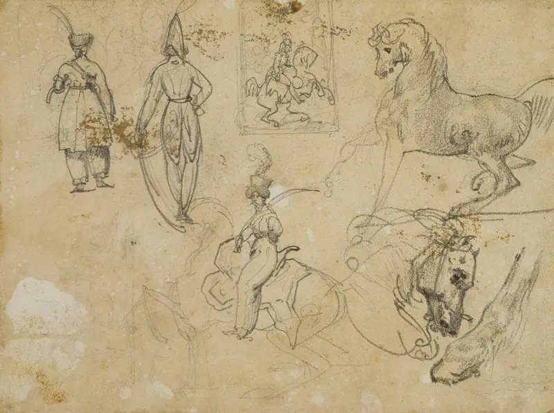 Sketches of Russian Officers and Horses