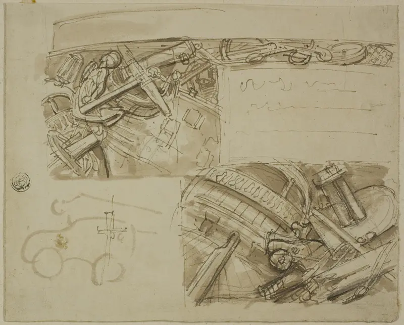 Sketches of Various Objects, Including Anchor Wall Art by Unknown artist - High-Resolution Digital Print