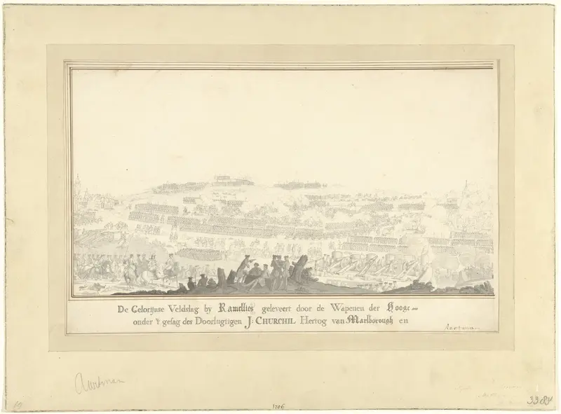 Slag bij Ramillies (linkerhelft), 1706 Wall Art by Unknown - High-Resolution Digital Print