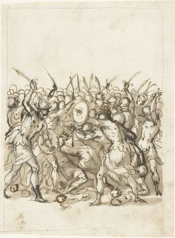 Slag tussen bewapende legers Wall Art by Bernardino India - High-Resolution Digital Print