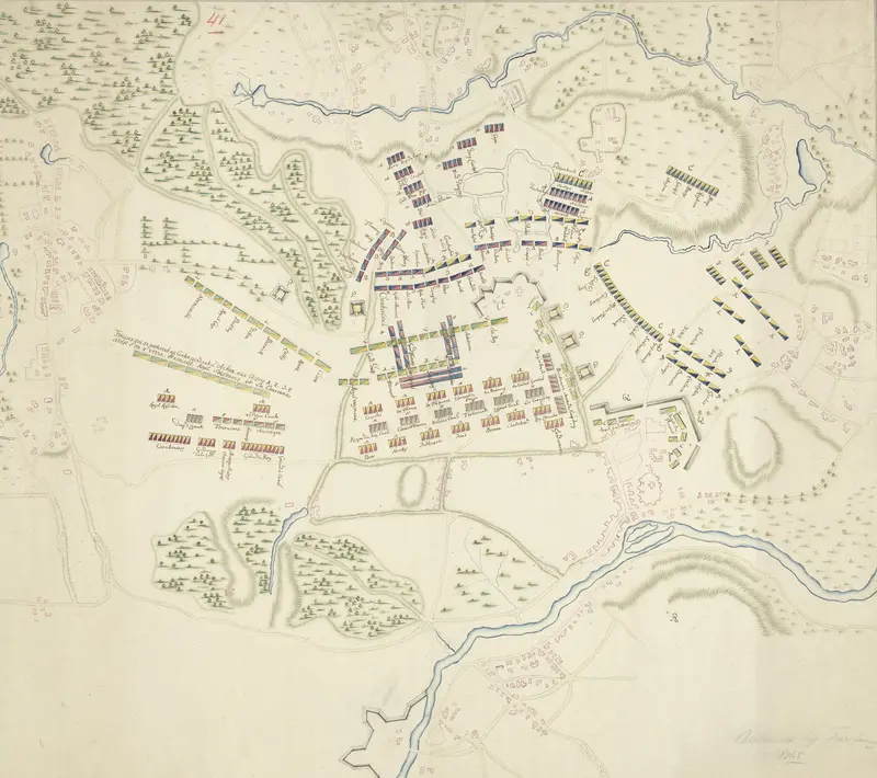 Slagordes bij de slag bij Fontenoy, 1745 Wall Art by anonymous - High-Resolution Digital Print