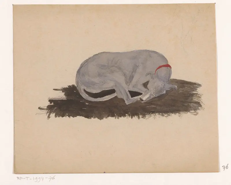 Slapende hond Wall Art by Unknown - High-Resolution Digital Print