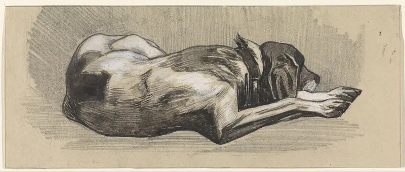 Slapende hond, naar rechts Wall Art by Jan van Essen - High-Resolution Digital Print