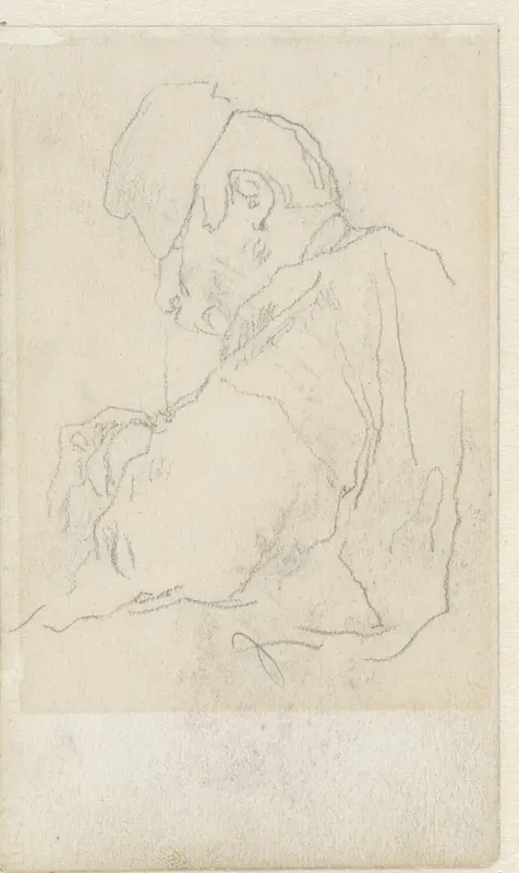 Slapende man, van achteren gezien Wall Art by Jacob Maris - High-Resolution Digital Print