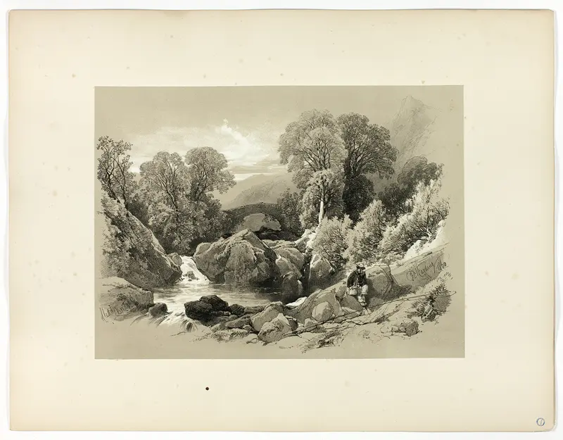 Sledde Bridge, from Picturesque Selections Wall Art by James Duffield Harding - High-Resolution Digital Print