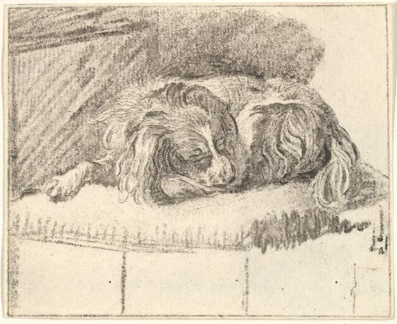 Sleeping Dog Wall Art by Cornelis Ploos van Amstel - High-Resolution Digital Print