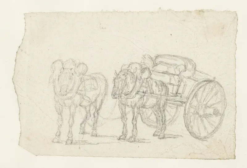 Sleperskar met twee paarden Wall Art by Georges Michel - High-Resolution Digital Print