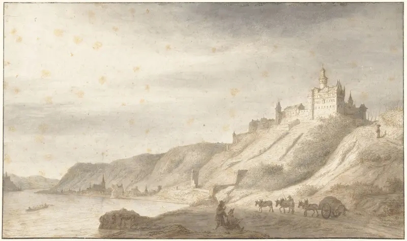 Slot Rheinfels bij St. Goar aan de Rijn Wall Art by Lambert Doomer - High-Resolution Digital Print